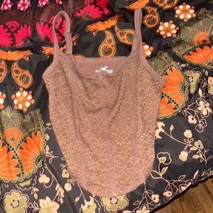 hollister brown tank top